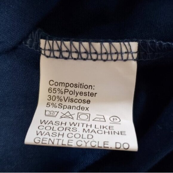 New Women's Pretty Garden Dress Blue Size Medium Long Sleeve - Picture 8 of 13